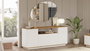Hanah Home Fr15-Aw Consola Pino Atlántico Blanco 180x75x44.5 cm Fabricado en Melamina 18mm Mueble Salón Pasillo Dormitorio